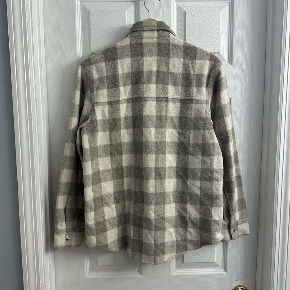 Rails Shacket Button Up Flannel Gray White Wool F… - image 4